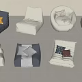 Modern Lazy Sofa Single Sofa Casual Sofa Fabric Single Sofa Caterpillar Sofa 3d model