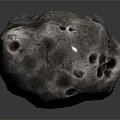 Gray Meteorite 3D Model With Craters And Rough Surface Texture