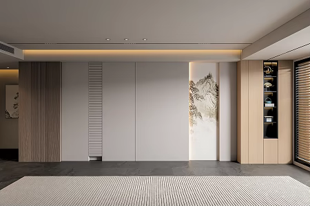 Living room background wall 3d model