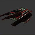 Futuristic Purple And Red Tank Design With Advanced Side Armor And Turret Structure