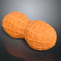 Whole Shelled Peanut Plant Seed With Orange Textured Surface On Dark Background And Reflection