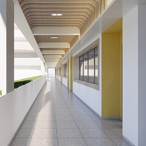 Modern Corridor School Corridor 3d model