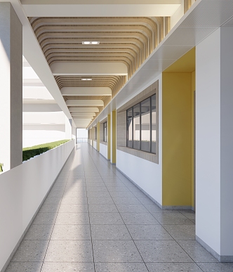 Modern Corridor School Corridor 3d model