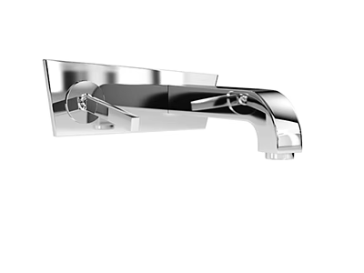 Modern Chrome Wall Mounted Faucet With Sleek Polished Design For Bathroom 3d model