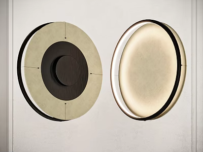 Modern Round Wall Lamps with Light and Dark Circular Interior Design 3d model