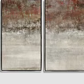 Four Panel Vertical Abstract Wall Art With Blue Brown Gray Gradient Tones 3d model