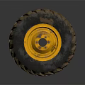 High Quality Automotive Car Tire with Yellow Rim and Tread Pattern as Essential Part