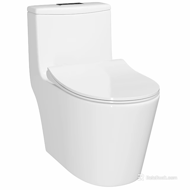 Modern White Toilet With Sleek Design And Smooth Surface For Bathroom 3d model 