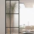Modern Stylish Room Divider With Arch Shape And Metal Grid Design