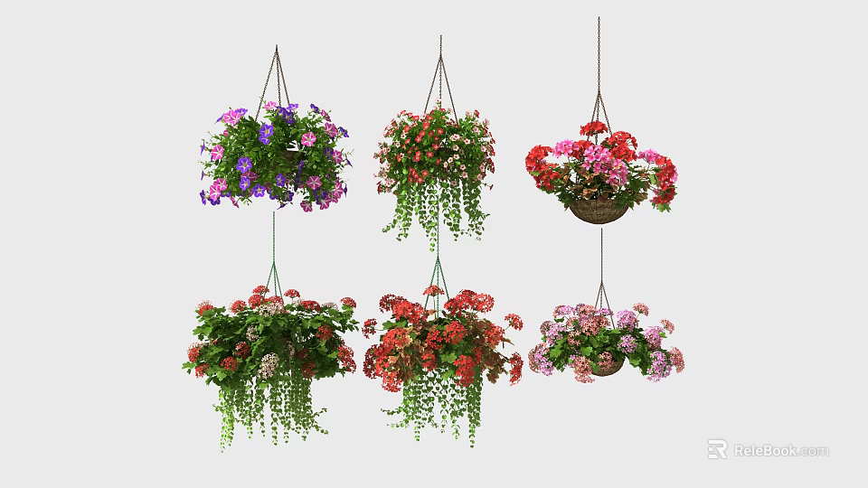 Inflatable Hanging Flower Pots With Various Colors For Home Garden Decorative Use 3d model 