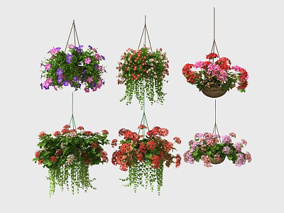 Inflatable Hanging Flower Pots With Various Colors For Home Garden Decorative Use 3d model