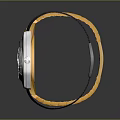 Fashionable Wristwatches With Gold And Black Leather Straps And Colorful Mechanical Dials