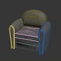 Modern Gray Upholstered Armchair With Soft Fabric Comfortable Seating And Simple Design