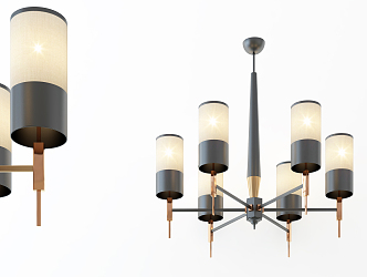 Modern chandelier fashion simple metal chandelier 3d model