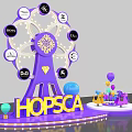 Luxury Photo Check in Spot With Purple Ferris Wheel Hopsca Brand Logos And Balloons