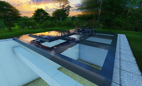 Lighting well parallel rising skylight 3d model