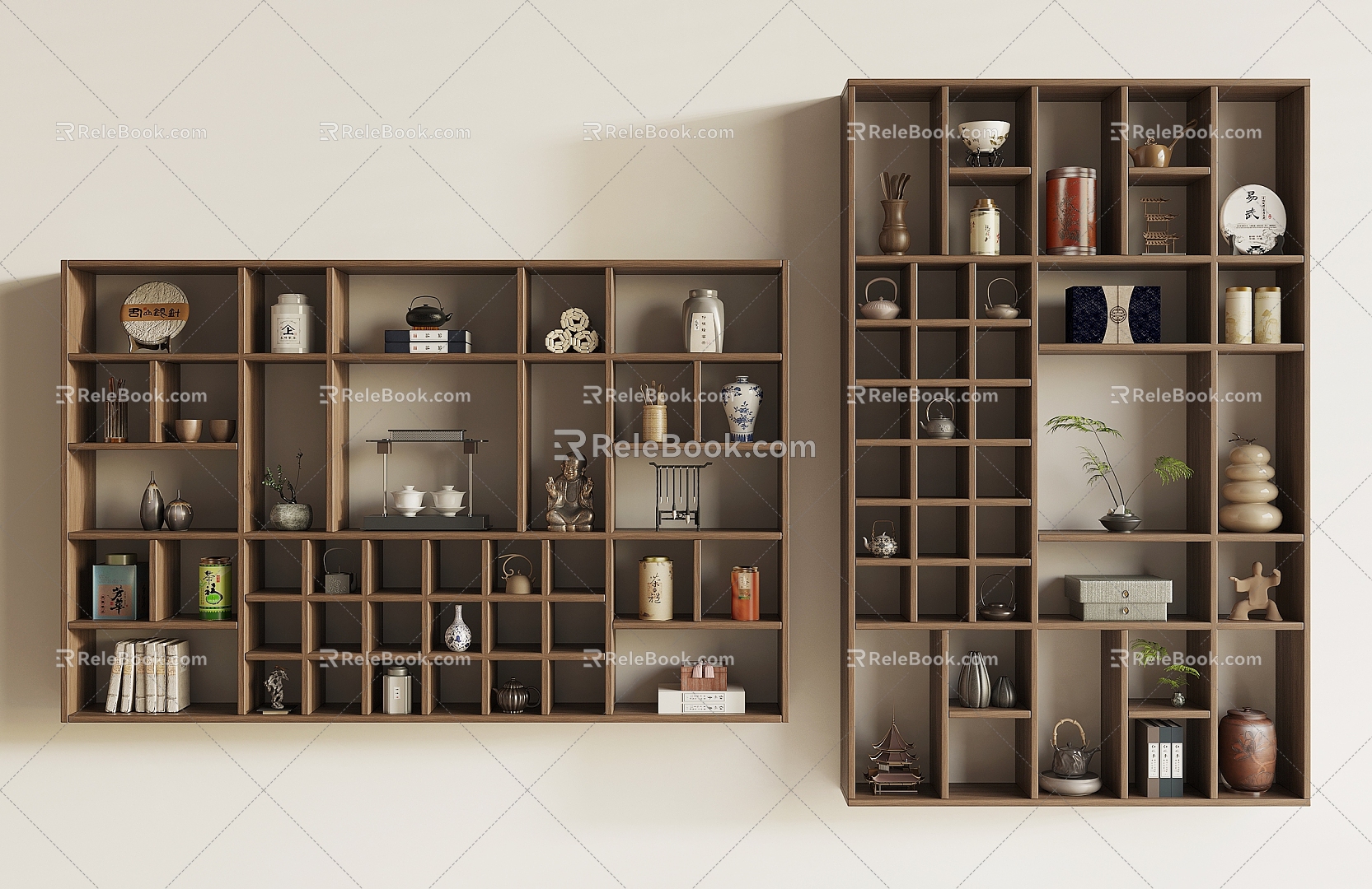 New Chinese Style Storage Rack 3d model