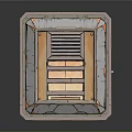 Industrial Equipment Metal Container Featuring Rustic Surface Ventilation Grilles And Green Panels