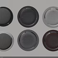 Different Colored Round Portable Wireless Speakers With Mesh Grille And Fabric Covers