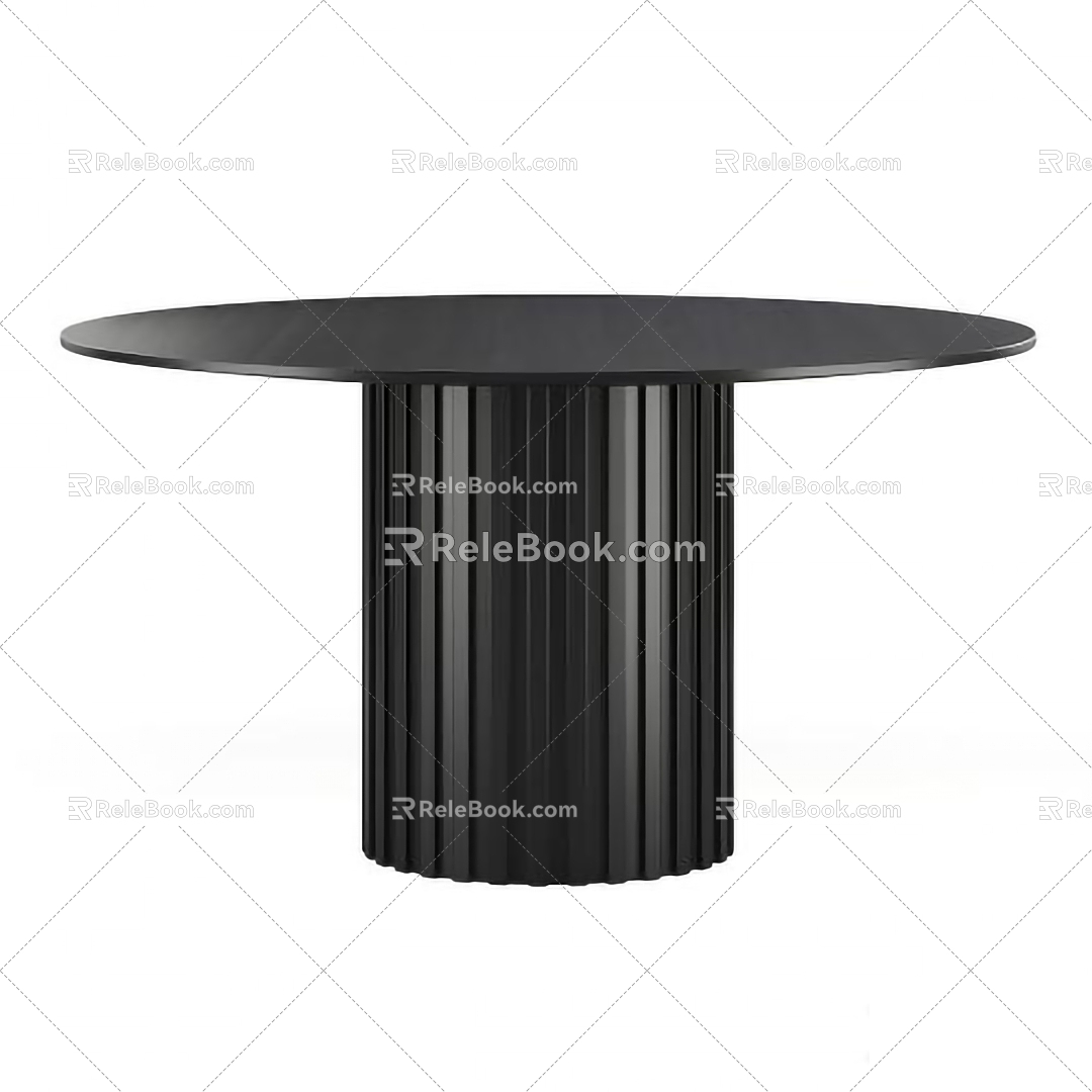 Oval dining table 3d model