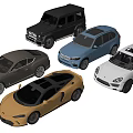 Various Luxury Cars Including SUV Sports Car Sedan And Off Road Vehicle In Different Colors