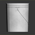 Two Dark Blue And White Metal Buckets With Handles And Smooth Surface