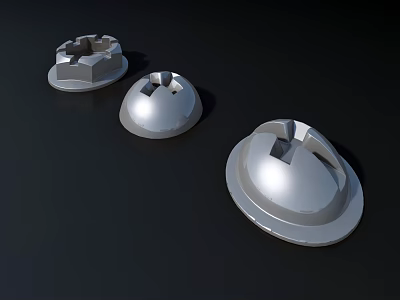 Modern Metal Washbasin Drain Covers With Different Smooth Surface Designs 3d model