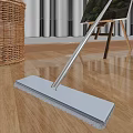 Flat Mop With White Cleaning Pad And Metal Handle For Wooden Floor Cleaning