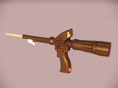 Professional Handheld Industrial Equipment Sprayer with Black Brown Body Long White Nozzle Red Button 3d model