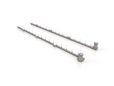 Industrial Metal Structure With Parallel Bars Support Pillars And Circular Bases 3d model