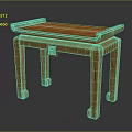 Traditional Wooden Console Table With Carved Legs And Decorative Surface Design