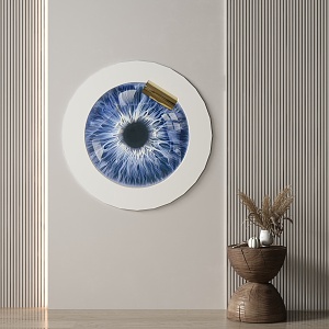 Modern round frame painting decorative painting 3d model