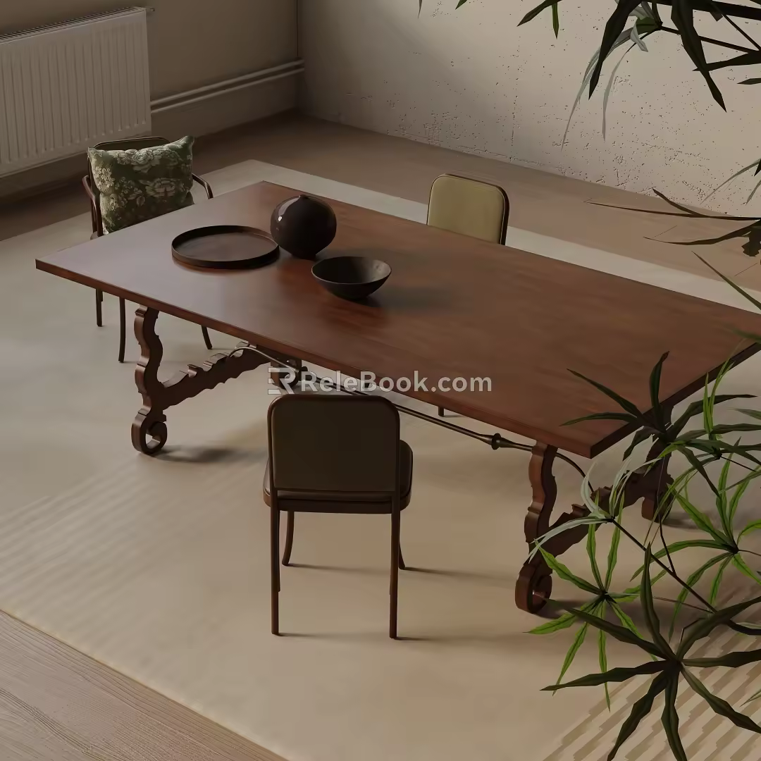 Modern table combination 3d model