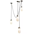 Modern Pendant Lights Design With White Shades And Metallic Bases Hanging In Minimalist Style