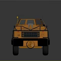 Orange Amphibious Vehicle With Boat Like Hull And Strong Wheels For Multi Purpose Use
