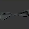 Gray Butterfly Shaped Decoration On Dark Reflective Surface With Smooth Finish