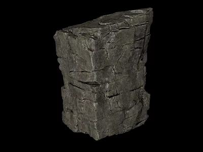 Natural Gray Rock With Rough Surface Texture And Solid Formation Structure 3d model