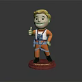 3D Model Golden Haired Cartoon Game Movie Character In Orange Outfit Giving Thumbs Up