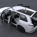 White Modern SUV With Sleek Exterior Black Wheels Panoramic Sunroof And Front Grille