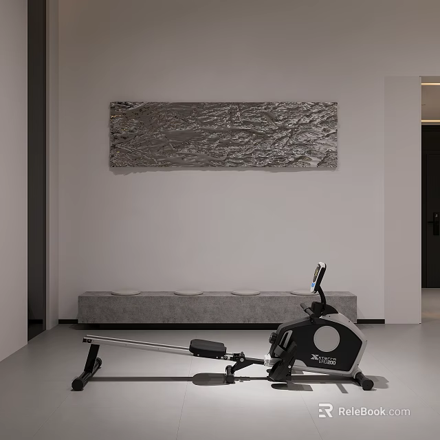 Indoor Rowing Machine For Home Gym With Digital Monitor And Comfortable Seat 3d model 