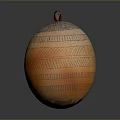 Fresh Orange Pumpkin With Striped Pattern Textured Surface And Brown Stem On Top 3d model