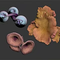 Vibrant Vegetable 3D Models in Colorful Hues Isolated on Dark Background
