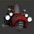 Stylish Red Motorcycle With Transparent Windshield Brown Seat Round Headlights And Futuristic Design