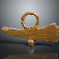 Unique Golden Metallic Clothing Accessory With Loop And Long Shape Design For Fashion Apparel
