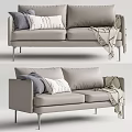 Modern double sofa 3d model