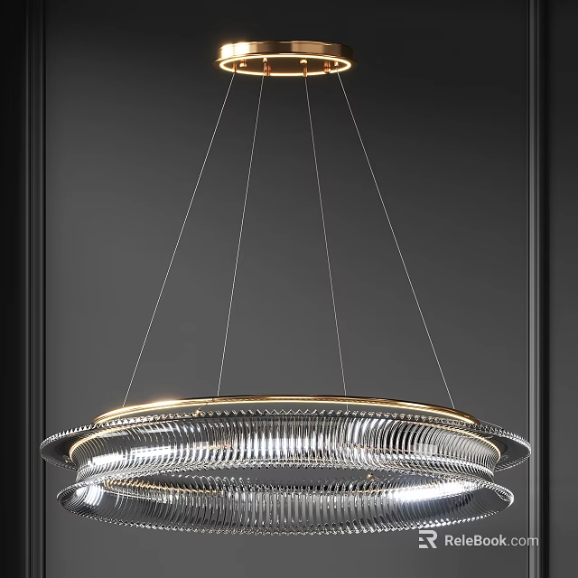 Elegant Modern Multi Layered Circular Crystal Chandelier With Metal Frame And Lighting Design 3d model 