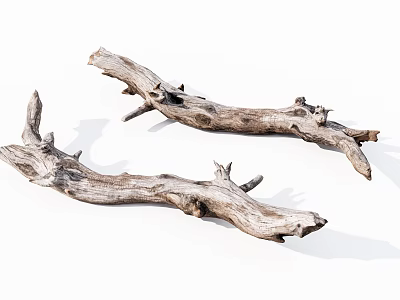 Natural Rustic Wood Logs with Weathered Texture for Home Decor Projects 3d model