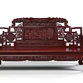 Chinese Style Mahogany Multi Person Sofa With Intricate Carved Patterns And Classic Design