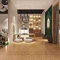 Modern Fashion Clothing Store Interior With Mannequins Clothes Racks Wooden Floors and Green Plants