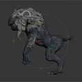 Fantasy Monster Character With Gray Fur Red Eyes And Humanoid Structure